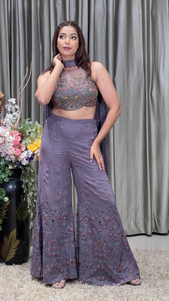 INDO-WESTERN PALAZZO SET TRADITIONAL,MEHNDI,EVENING PARTY WEAR