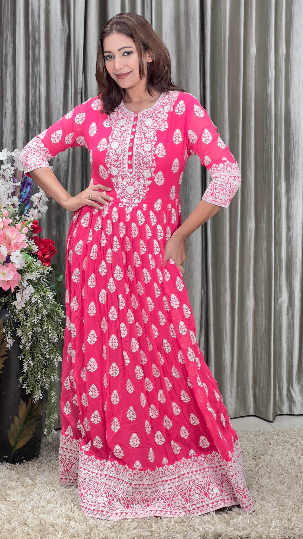 FESTIVE OCCASSION, PARTY WAER, GEORGETTE ANARKALI DRESS