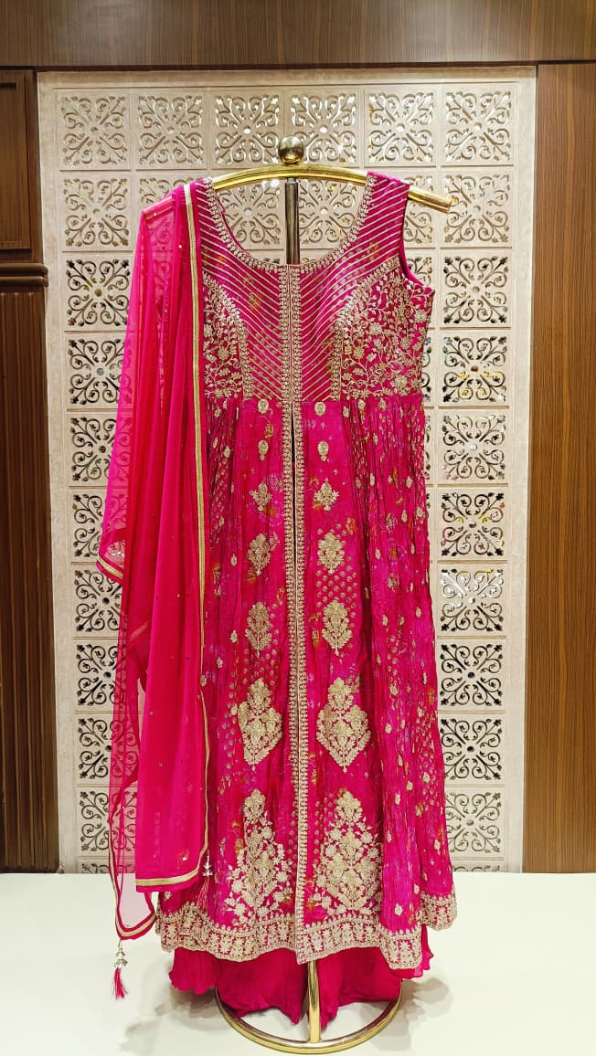 FRONT CUT SLIT PARTY WEAR INDO-WESTERN DRESS