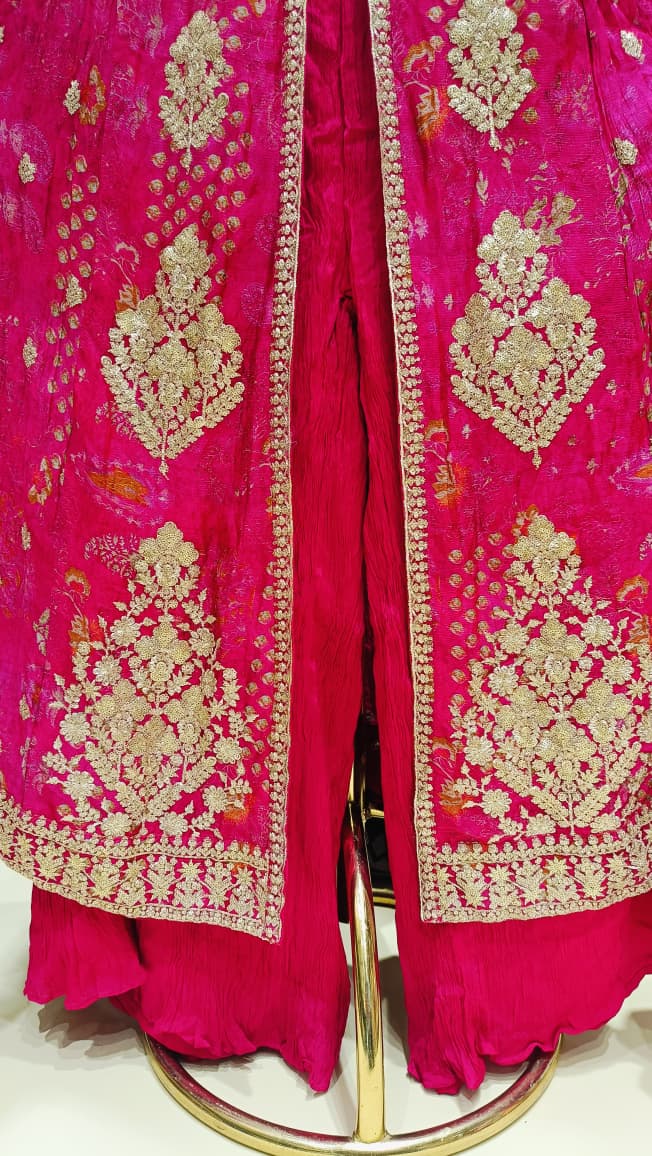 FRONT CUT SLIT PARTY WEAR INDO-WESTERN DRESS