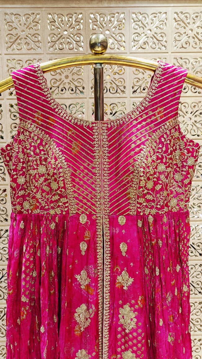 FRONT CUT SLIT PARTY WEAR INDO-WESTERN DRESS