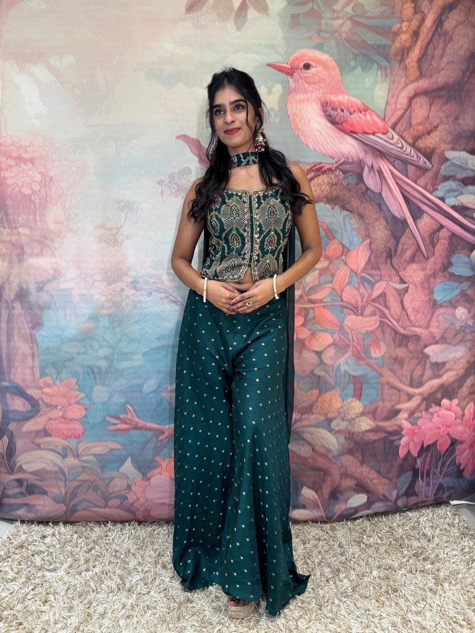 INDO-WESTERN MEHNDI,HALDI EVENING OUTING PARTY WEAR OUTFIT