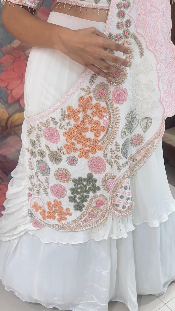 DESIGNER DRAPE LEHENGA CHOLI PARTY WEAR