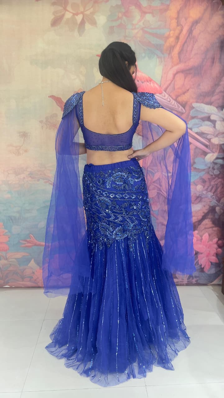 DESIGNER MERMAID FISH CUT LEHENGA