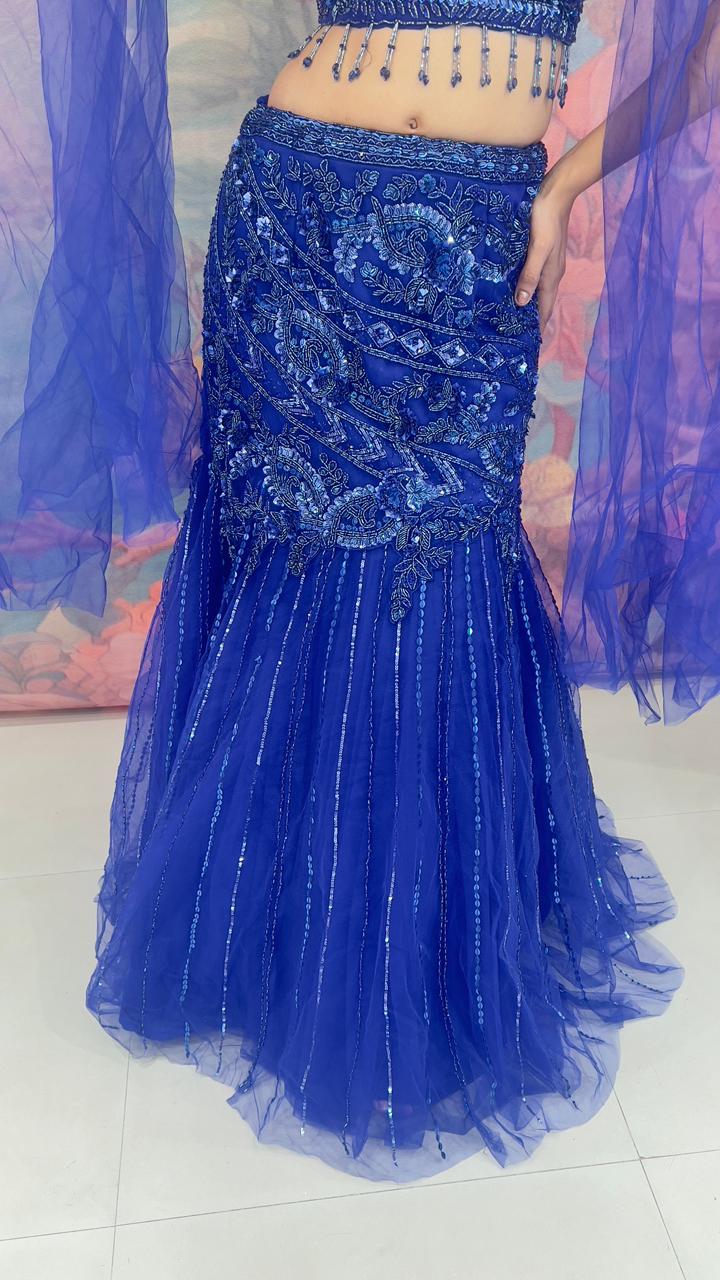 DESIGNER MERMAID FISH CUT LEHENGA