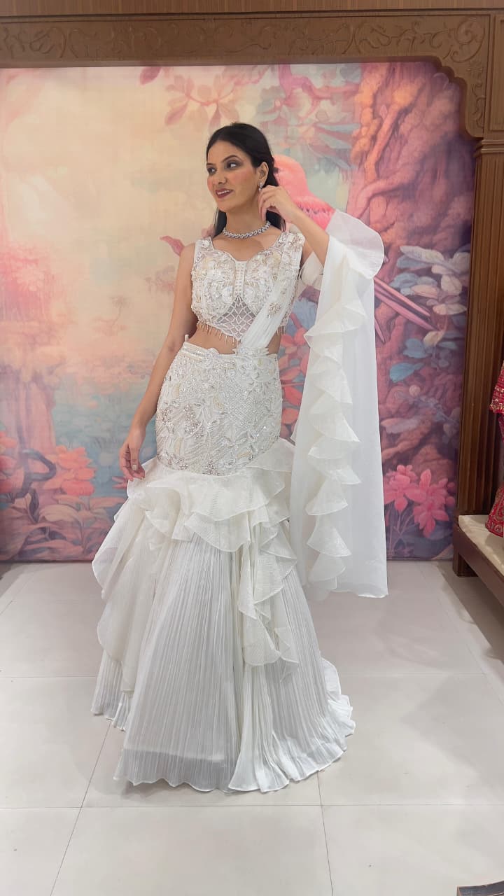 DESIGNER FISH-CUT MERMAID LEHENGA