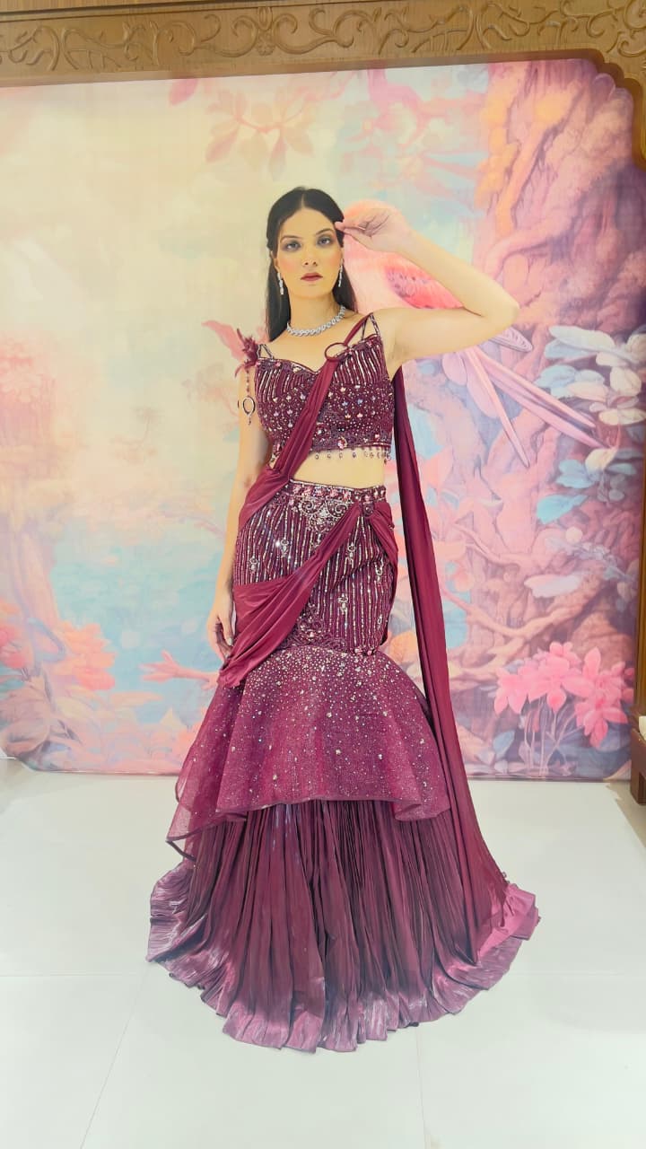 DESIGNER MERMAID FISH-CUT LEHENGA
