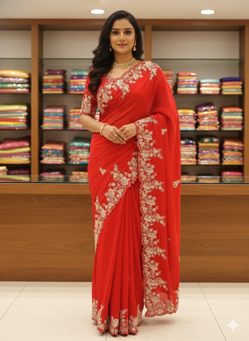 WEDDING RECEPTION FUNCTIONAL PARTY WEAR SAREE
