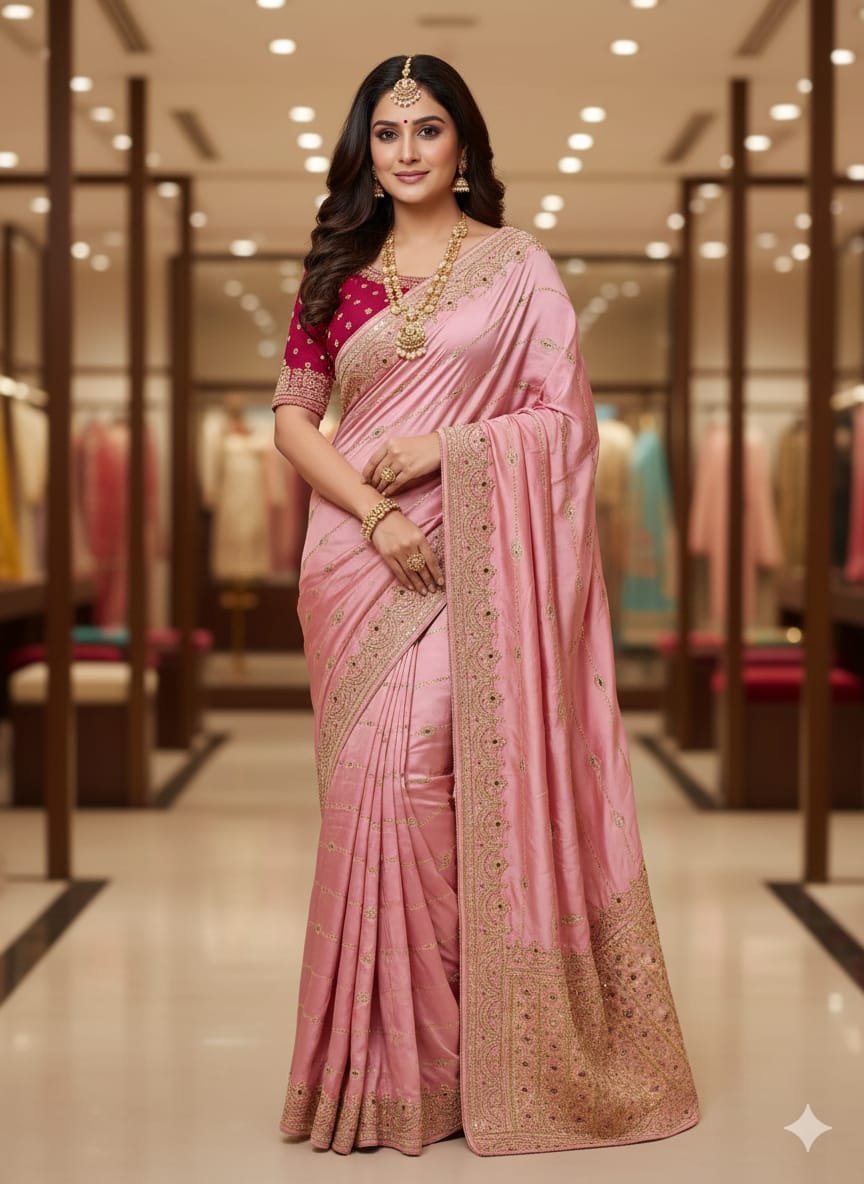 WEDDING RECEPTION PARTY WEAR DESIGNER SAREE