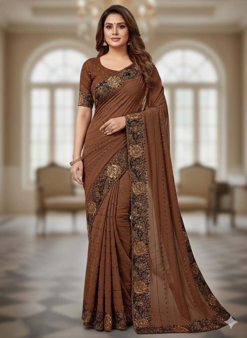 COCKTAIL RECEPTION FUNCTIONAL FESTIVE WEAR PARTY SAREE