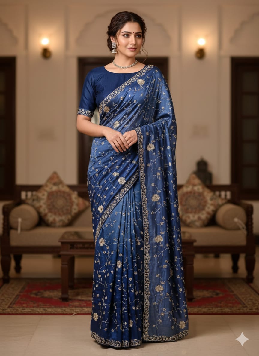 EVENING,WEDDING RECEPTION WEAR SAREE