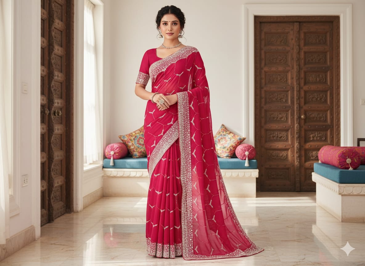 WEDDING ENGAGMENT PARTY FUNCTIONAL WEAR SAREE