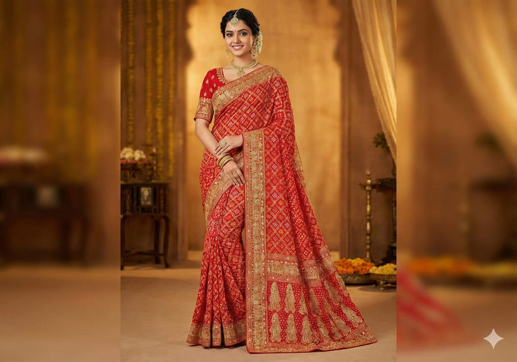 WEDDIND RECEPTION FUNCTIONAL FESTIVE PARTY WEAR SAREE