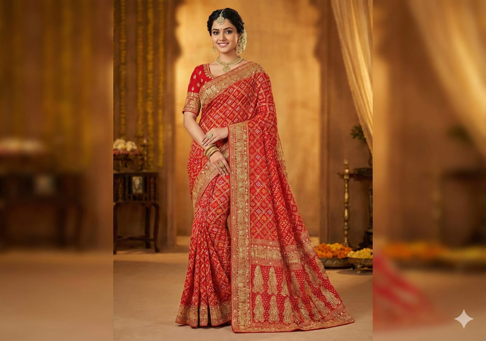 WEDDIND RECEPTION FUNCTIONAL FESTIVE PARTY WEAR SAREE