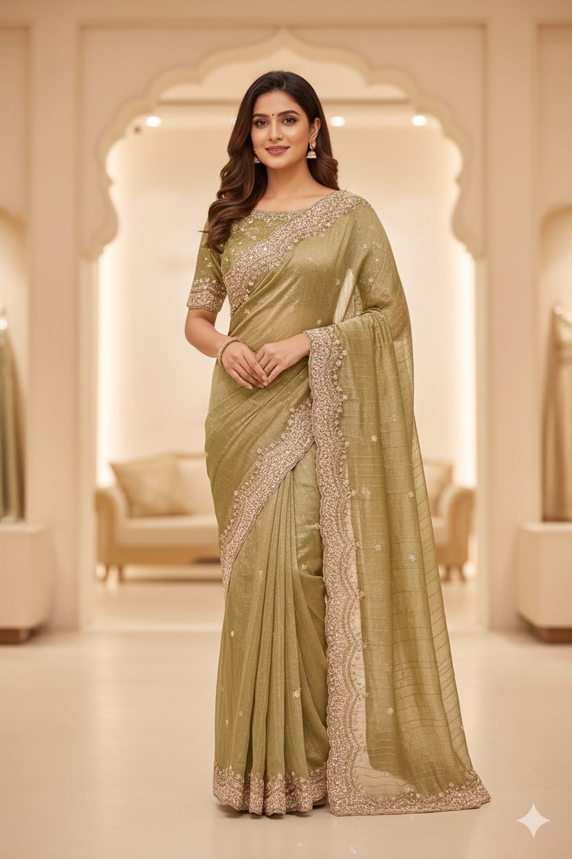 WEDDING MEHENDI SANGEET DESIGNER PARTY WEAR SAREE