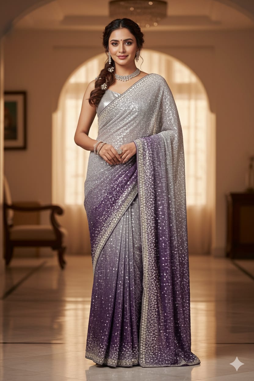 COCKTAIL, RECEPTION FUNCTIONAL PARTY WEAR SAREE