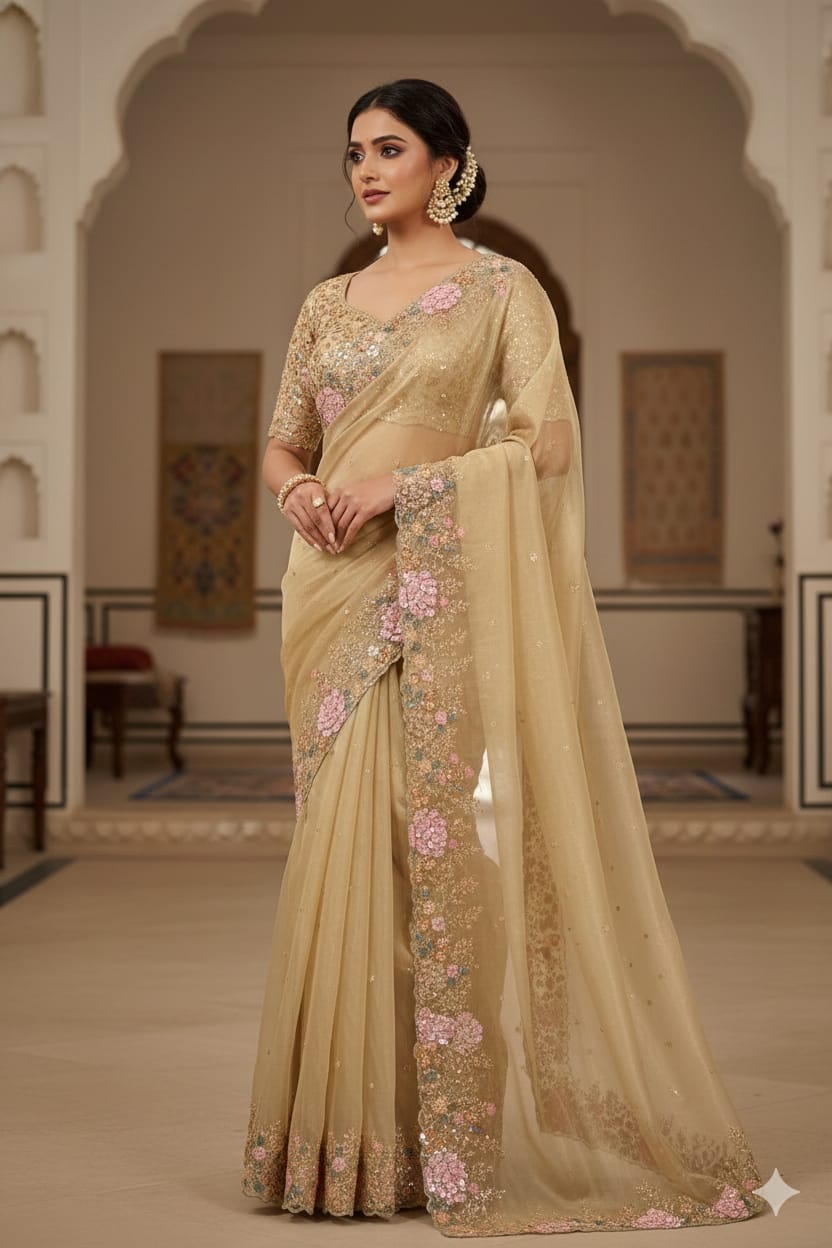WEDDING,RECEPTION FUNCTIONAL WEAR PARTY SAREE