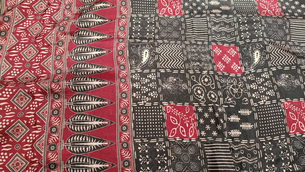 INDIAN AJRAK PRINT DESIGNER SAREE