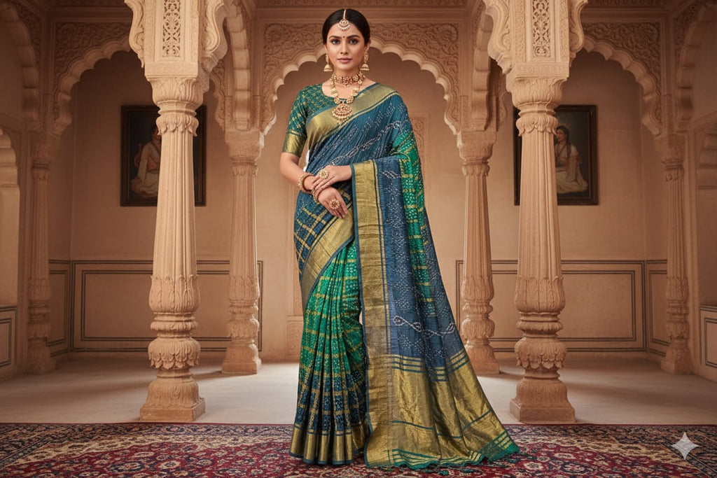 PURE BANDANI SILK PARTY WEAR SAREE