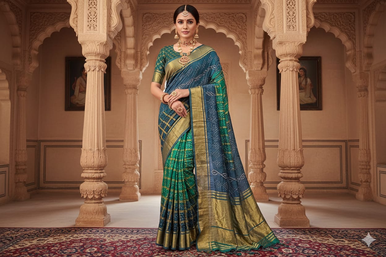 PURE BANDANI SILK PARTY WEAR SAREE