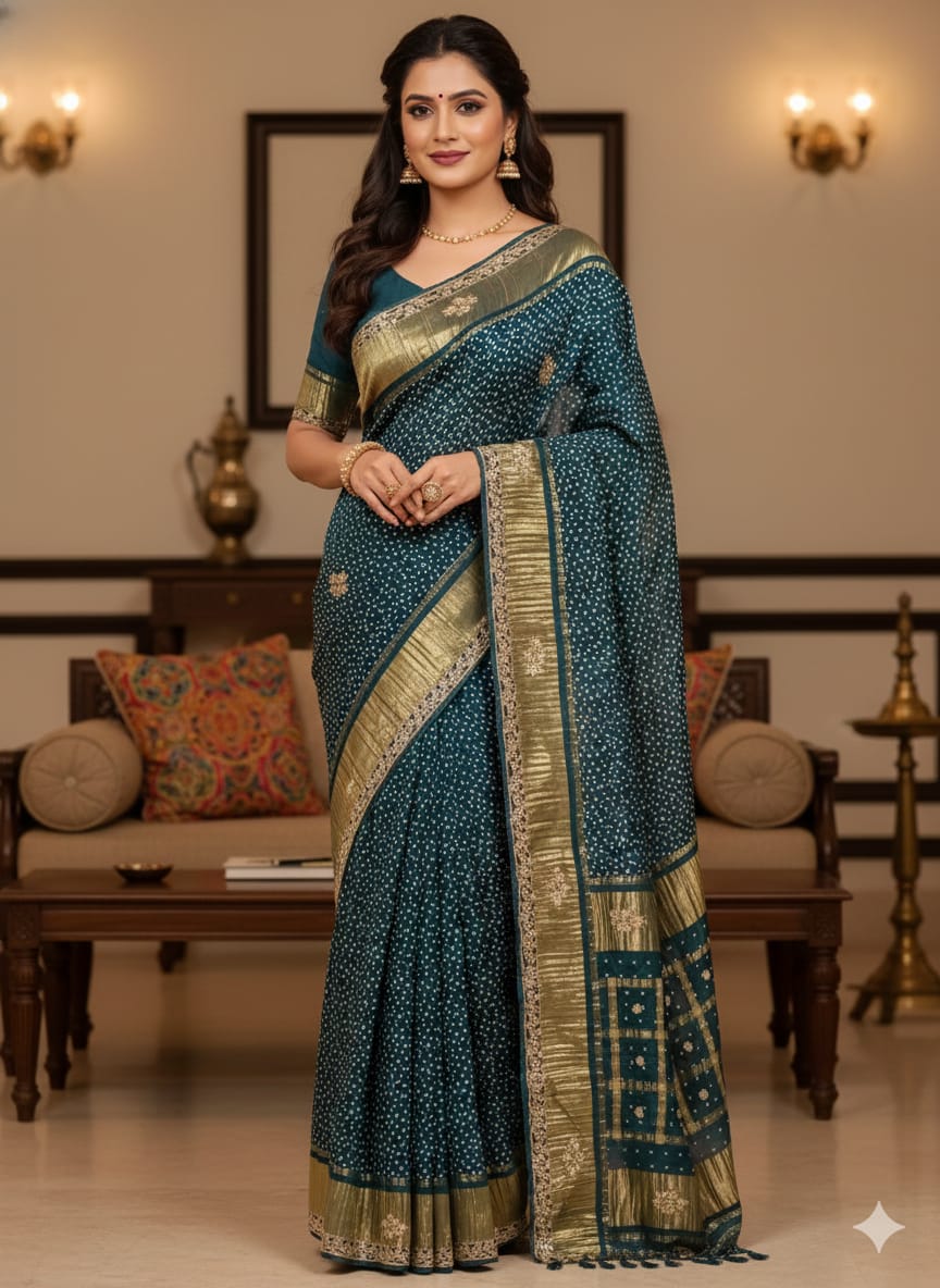 MEHENDI, HALDI RECEPTION PARTY WEAR SAREE