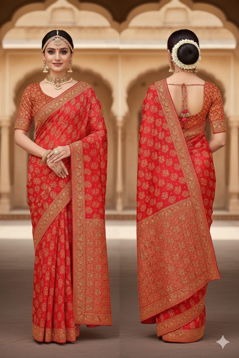 WEDDING,RECEPTION PARTY WEAR SAREE