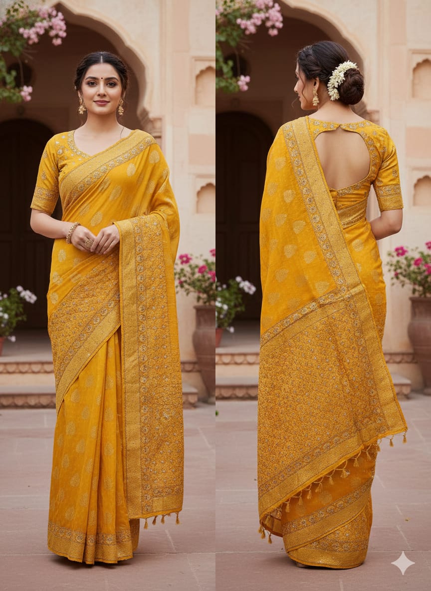 HALDI,MEHENDI SANGEET PARTY WEAR SAREE