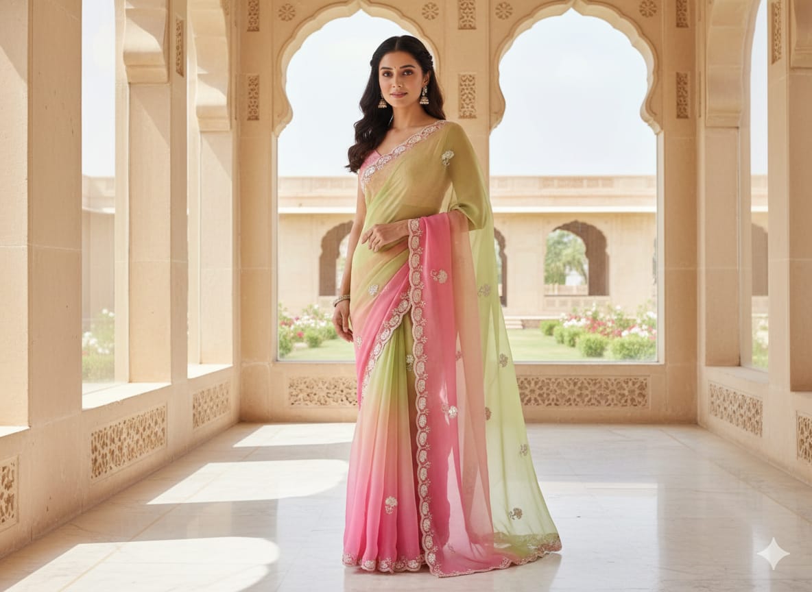 HALDI,MEHENDI CEREMONEY FESTIVE OCCASSION WEAR SAREE