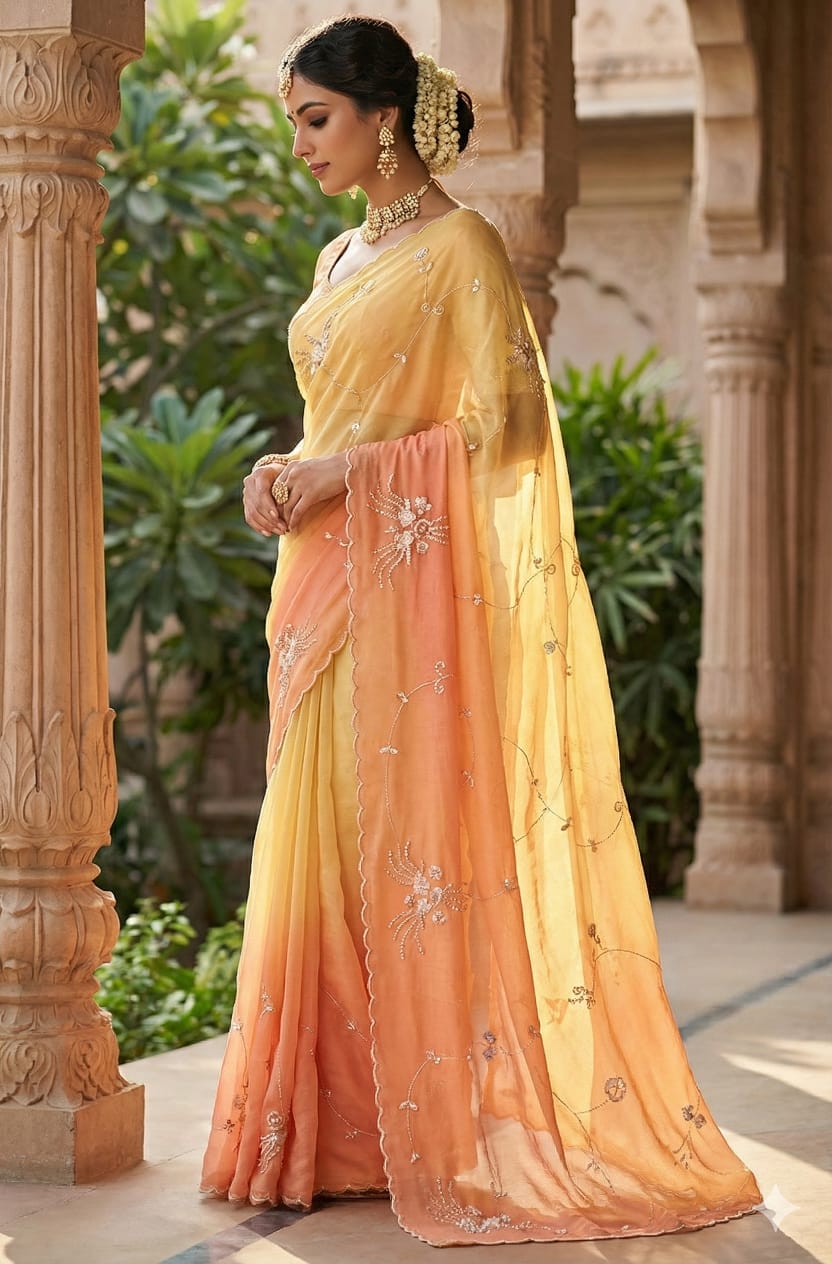 HALDI,MEHENDI PARTY WEAR SAREE
