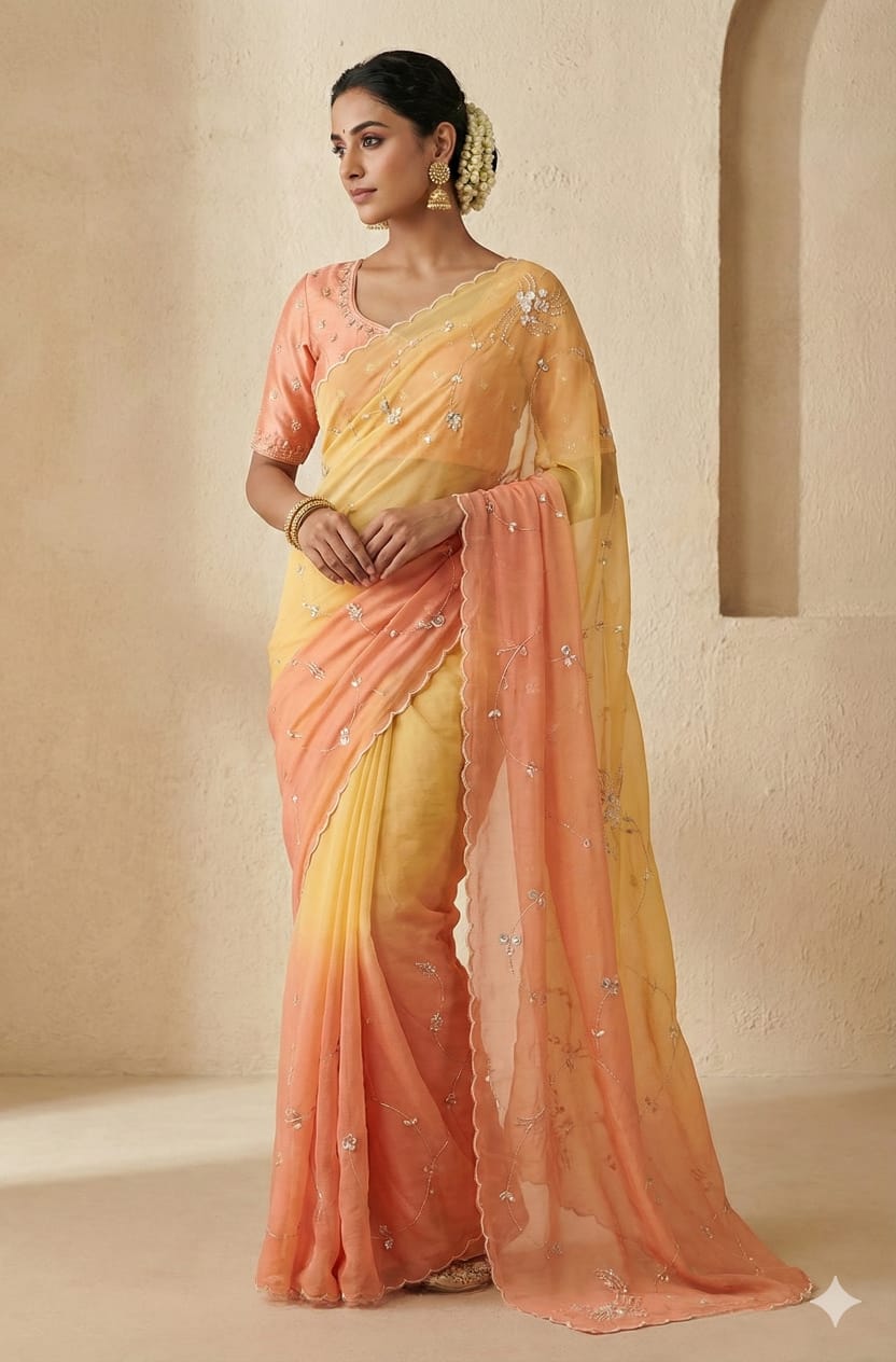 HALDI,MEHENDI PARTY WEAR SAREE