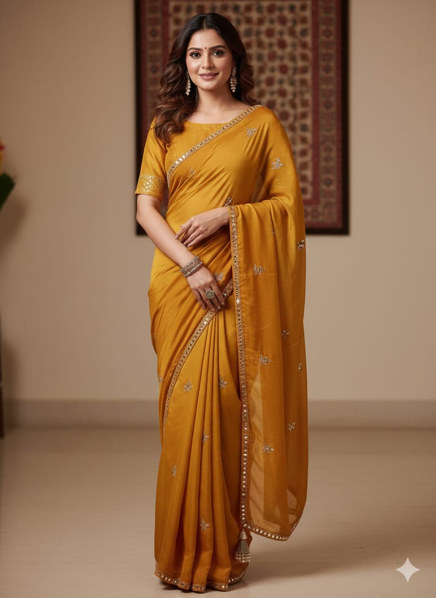 HALDI,MEHENDI,PARTY WEAR DESIGNER SAREE