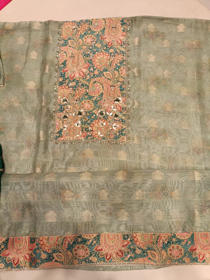 FLORAL PRINT ETHENIC FESTIVE DRESS MATERIAL
