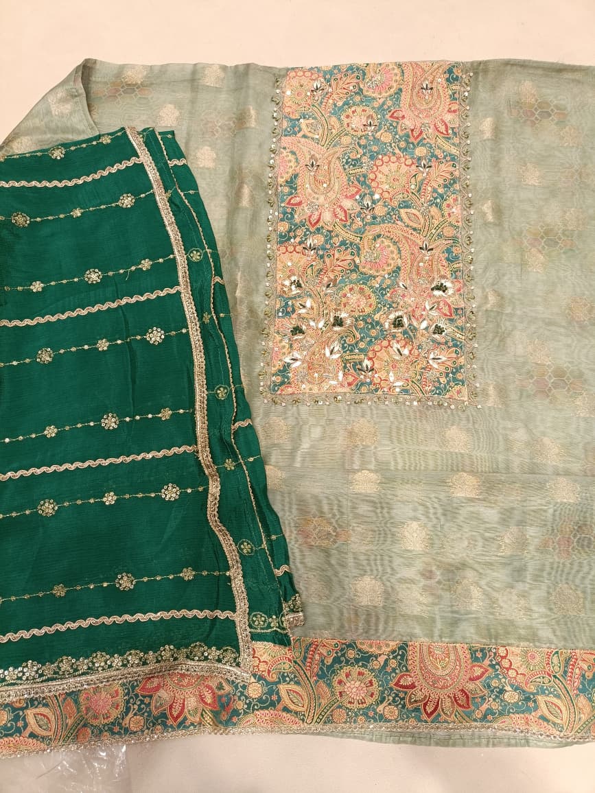 FLORAL PRINT ETHENIC FESTIVE DRESS MATERIAL