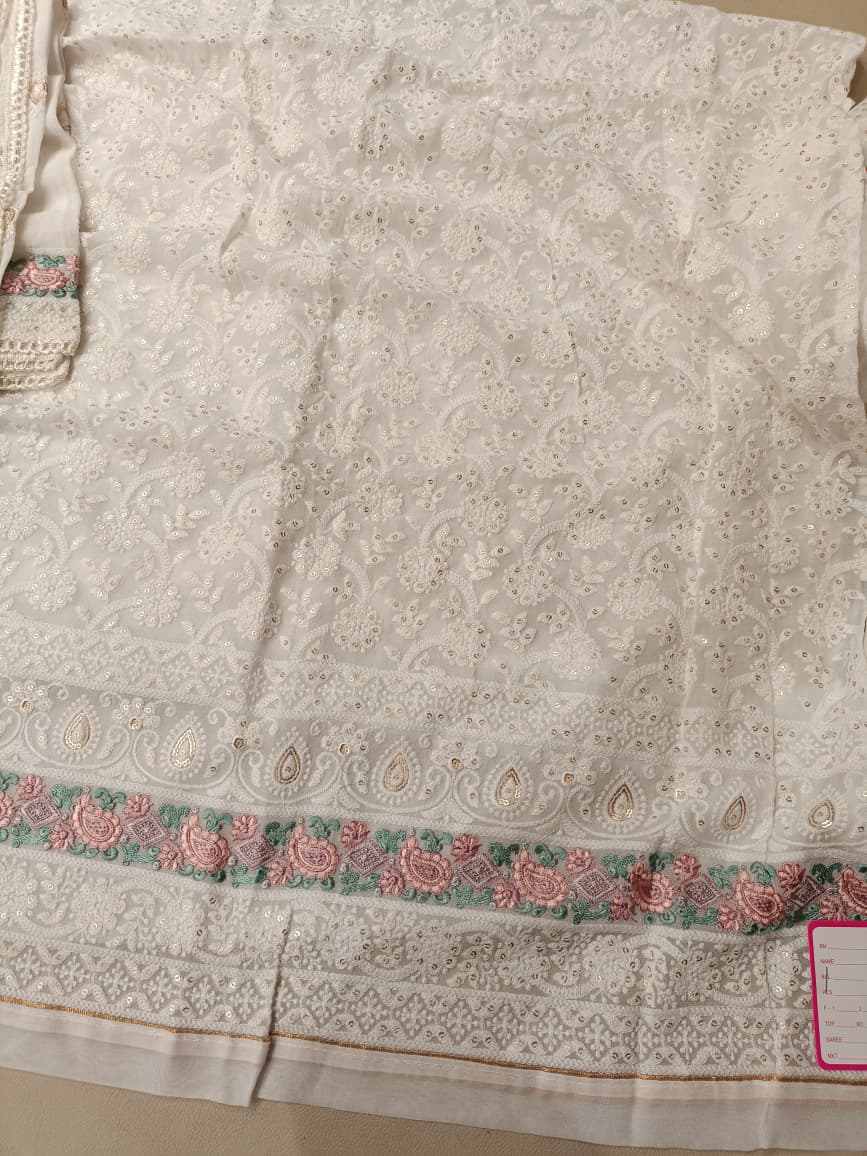 LAKHNAVI THREAD WORK DRESS MATERIAL