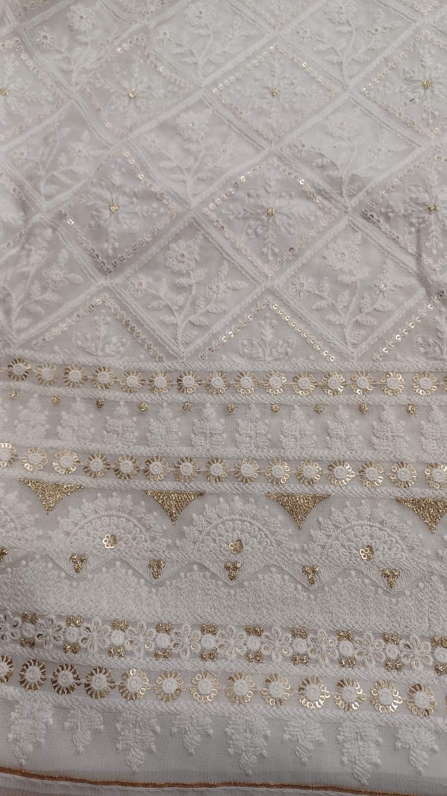 LAKHNAVI THREAD WORK DRESS  MATERIAL