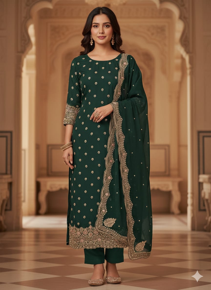 MEHENDI,SANGEET FUNCTIONAL WEAR DRESS MATERIAL