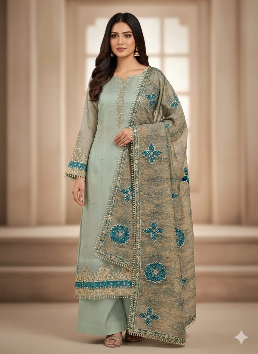 WEDDING PARTY WEAR DRESS MATERIAL