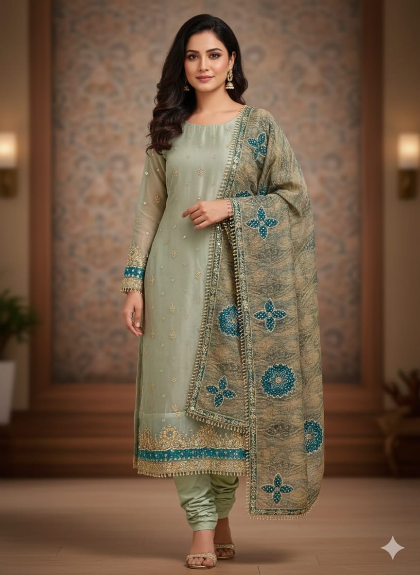 WEDDING PARTY WEAR DRESS MATERIAL