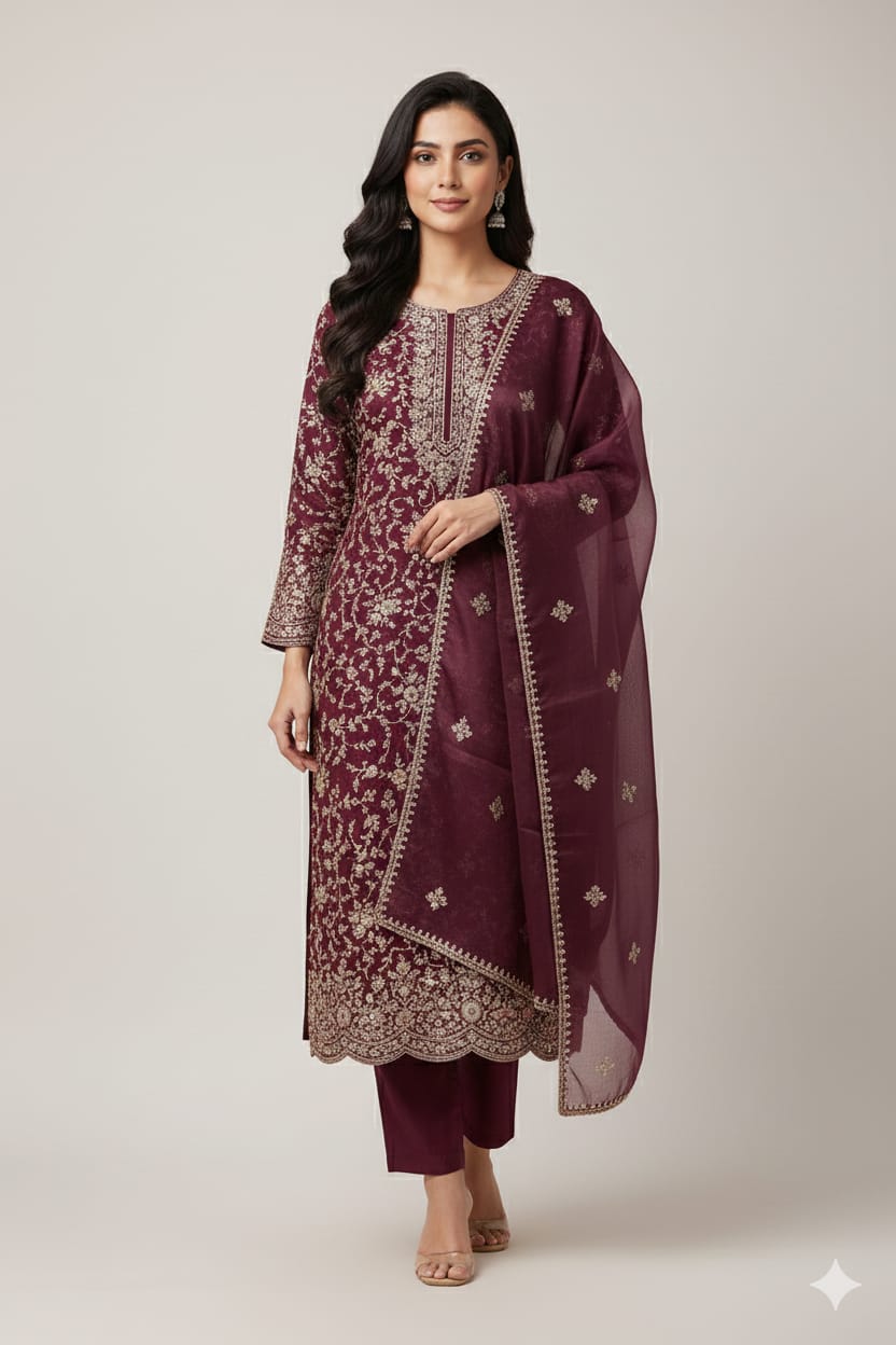 RECEPTION FUNCTIONAL PARTY  WEAR DRESS MATERIAL