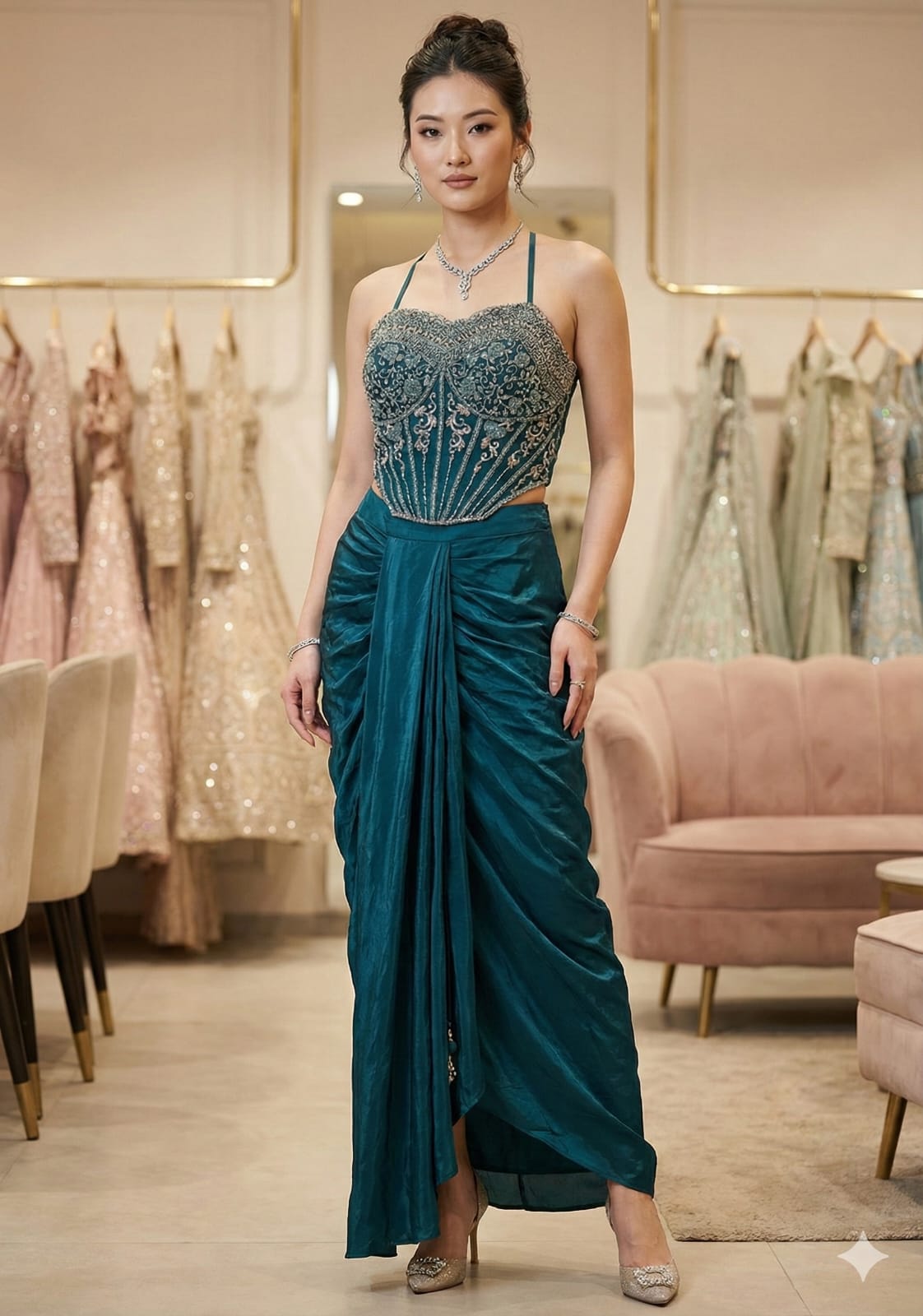 INDO-WESTERN FESTIVE FUNCTIONAL WEAR OUTFIT