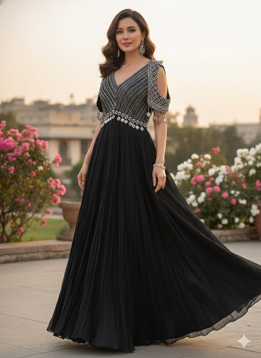 FLOOR LENGTH PARTY WEAR OUTFIT