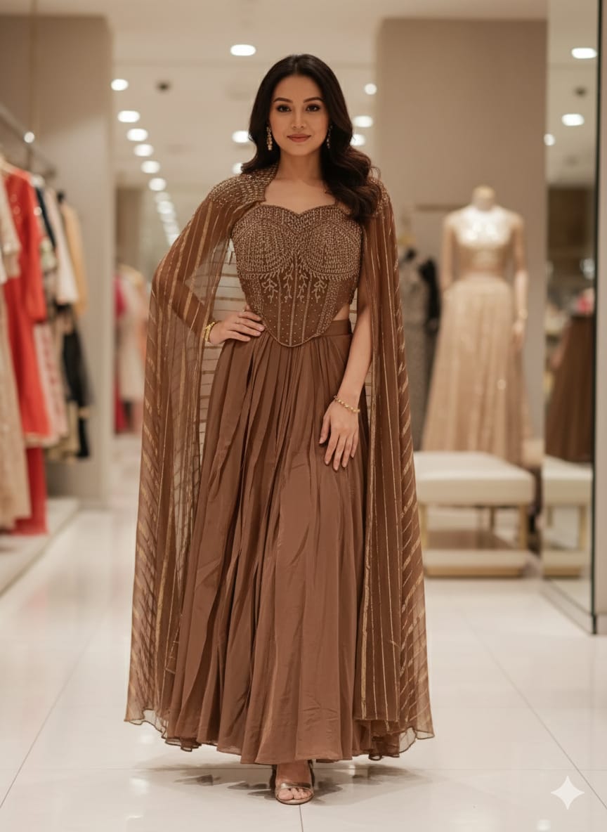 INDO-WESTERN FUNCTIONAL,FESTIVE OCASSION PARTY WEAR OUTFIT