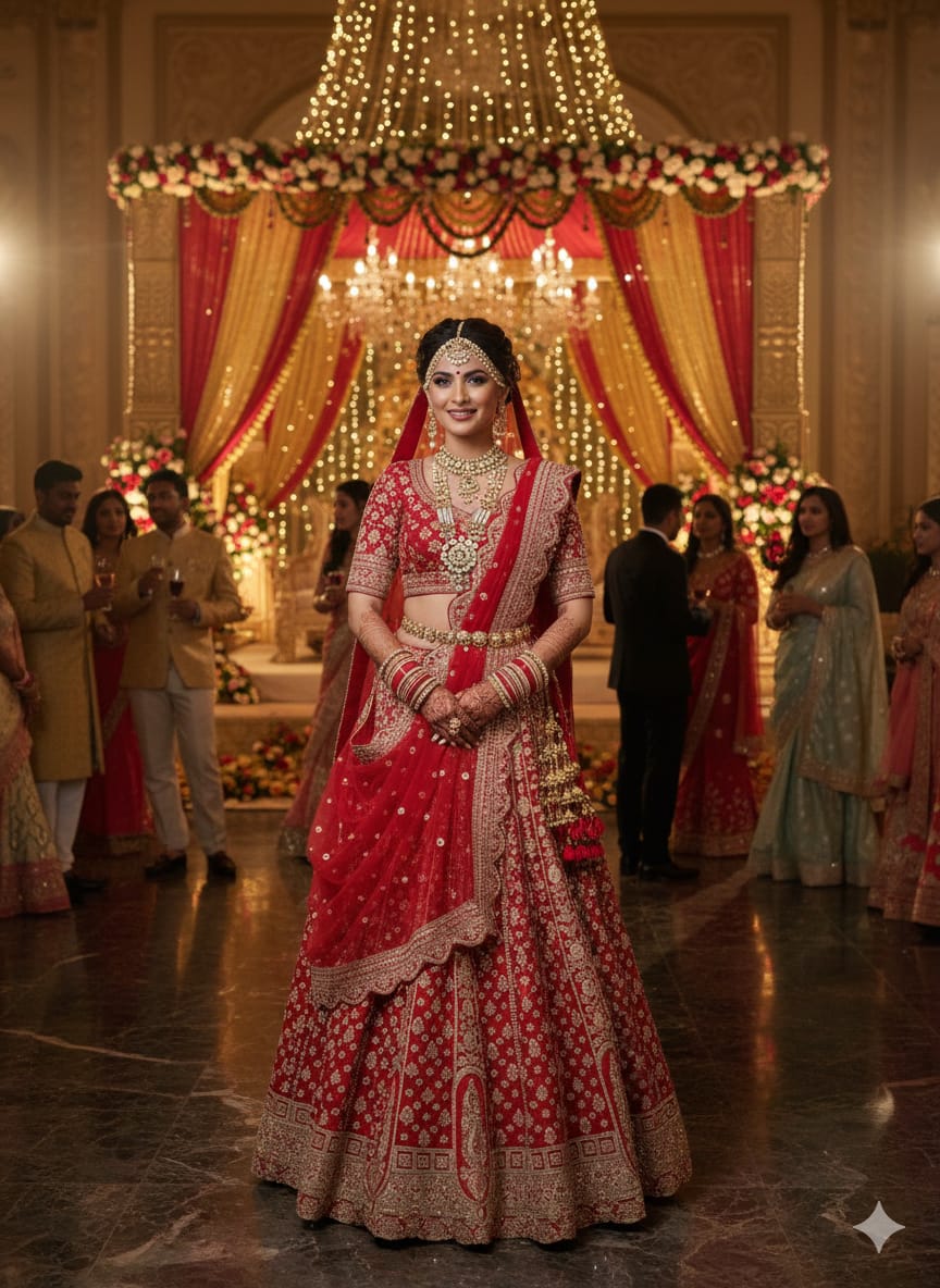 WEDDING,RECEPTION BRIDAL LEHENGA CHOLI