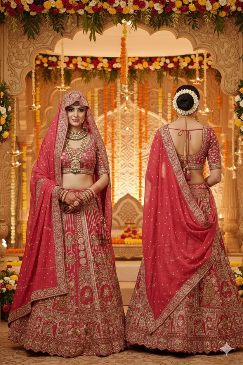 BRIDAL,RECEPTION PARTY WEAR LEHENGA CHOLI