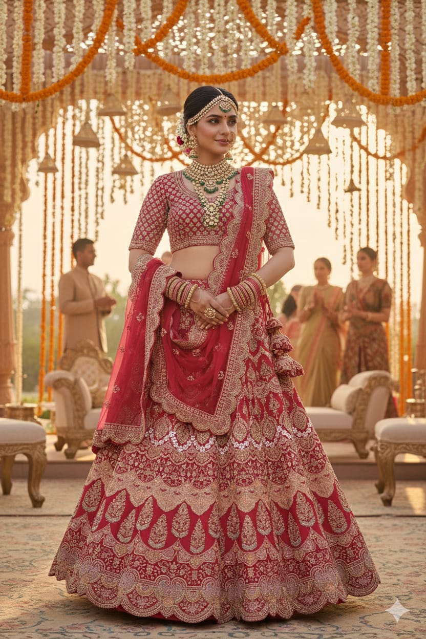 WEDDING,RECEPTION,PARTY WEAR LEHENGA CHOLI