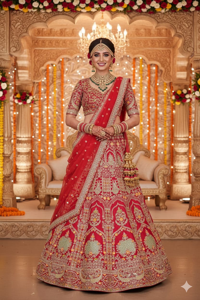 WEDDING,RECEPTION BRIDAL LEHENGA CHOLI