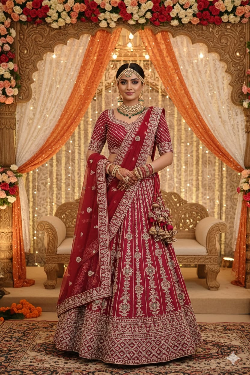 WEDDING,RECEPTION BRIDAL PARTY WEAR LEHENGA CHOLI