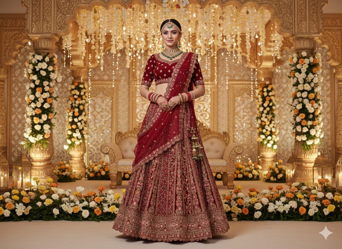 BRIDAL WEDDING,RECEPTION LEHENGA CHOLI