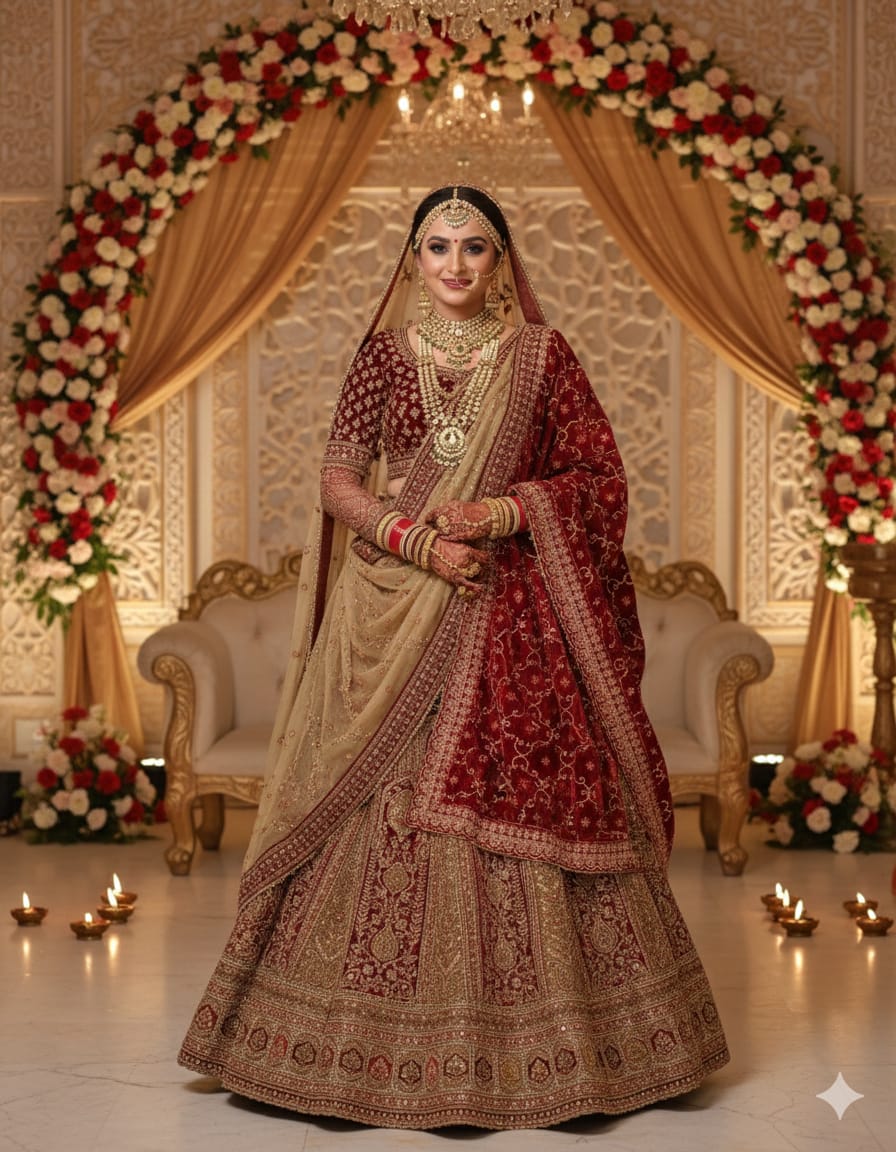 WEDDING,RECEPTION BRIDAL LEHENGA CHOLI