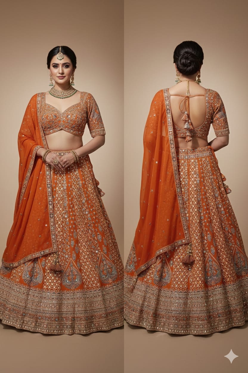 WEDDING,RECEPTION,EVENING PARTY WEAR LEHENGA CHOLI